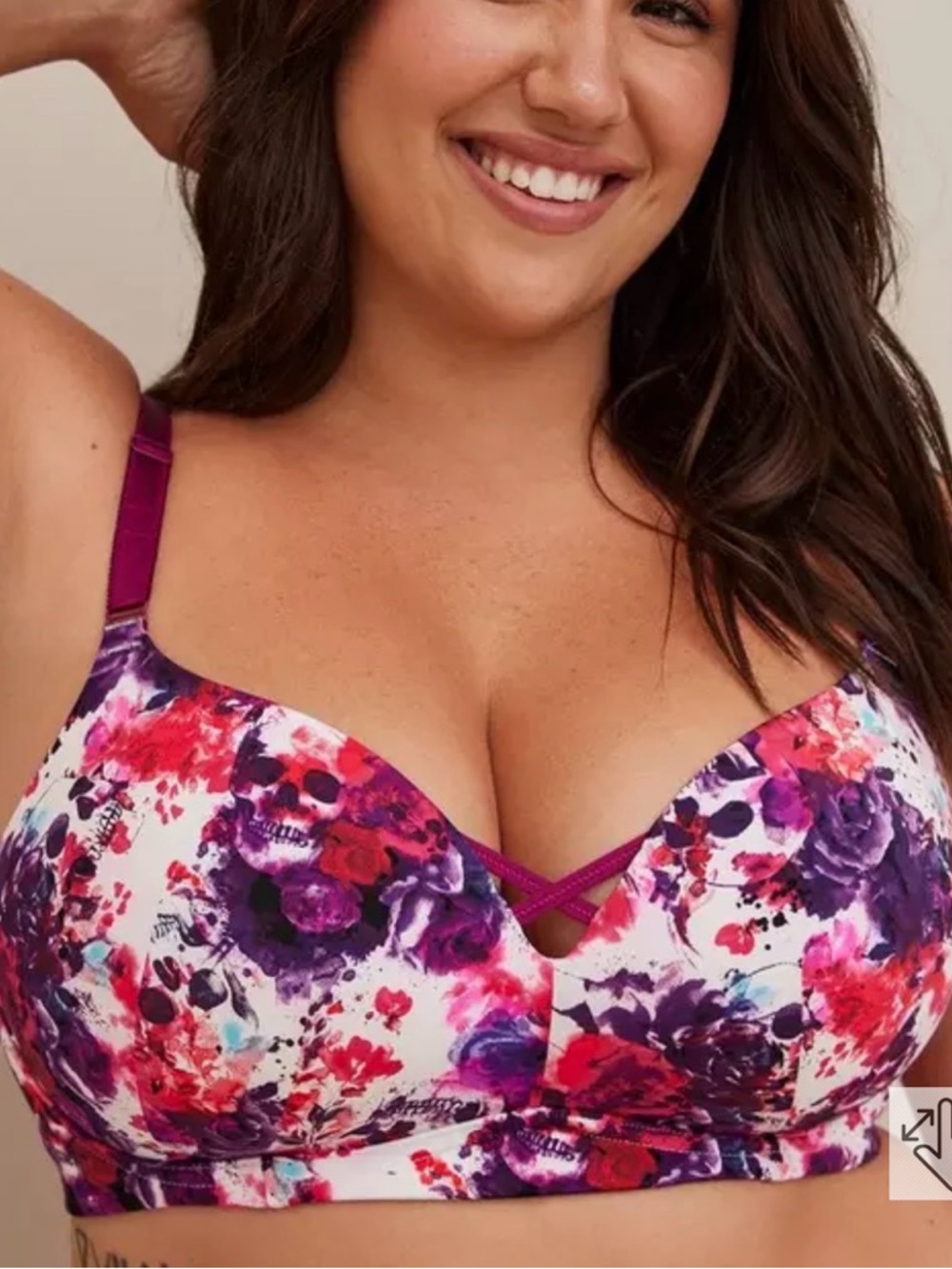 TORRID Dream Wire-Free Push-Up Bra ROBIN FLORAL 360 Back Smoothing 48C NEW W TAG